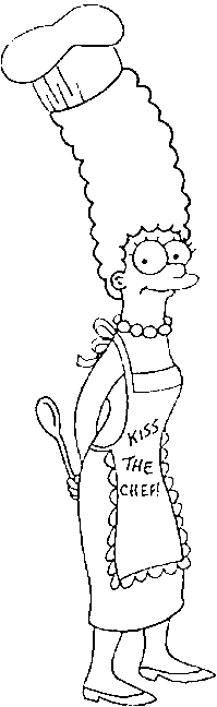 coloriage marg simpson en chef de cuisine